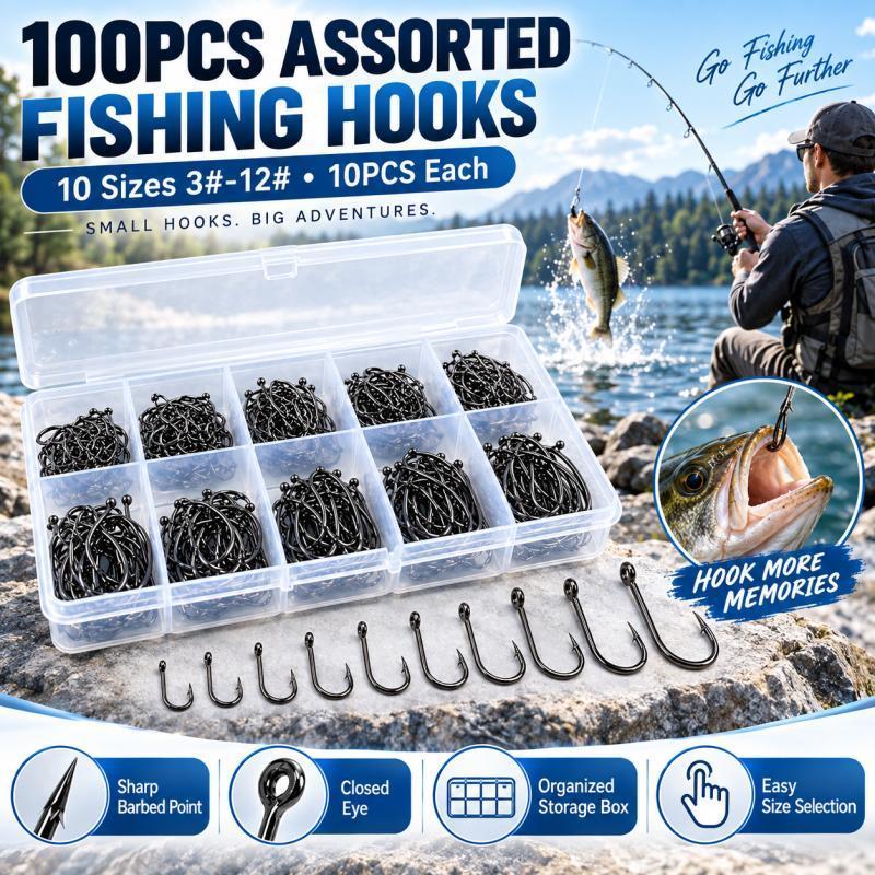 Zestaw 100 sztuk haczyków wędk – Fishing Hook Assortment recenzja i cena