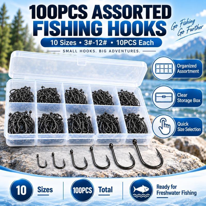 Zestaw 100 sztuk haczyków wędk – Fishing Hook Assortment recenzja i cena